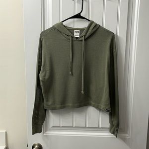Green cropped PINK hoodie